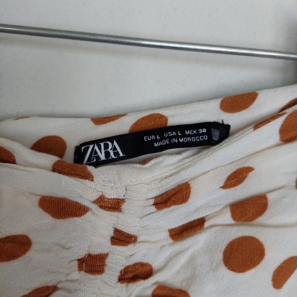 Zara Gathered Polka Dot Skirt Size Large - Picture 4 of 8